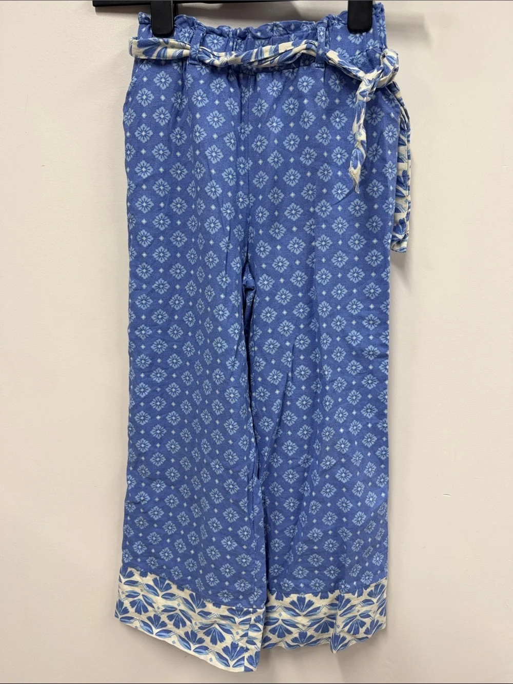 Sigrid Olsen Blue Printed Two-Piece Tank and Wide-Leg Set M 7/8